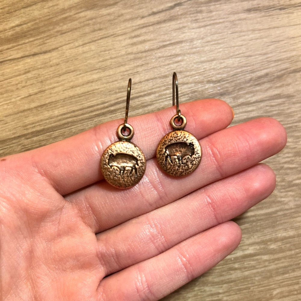 Copper Bison Earrings